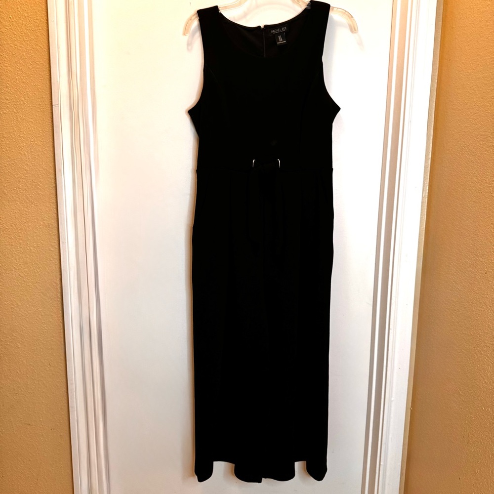 Rachel Zoe Classic Black Cropped Jumpsuit with Tie Waistband - Picture 2 of 8